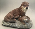 River Otter and Baby